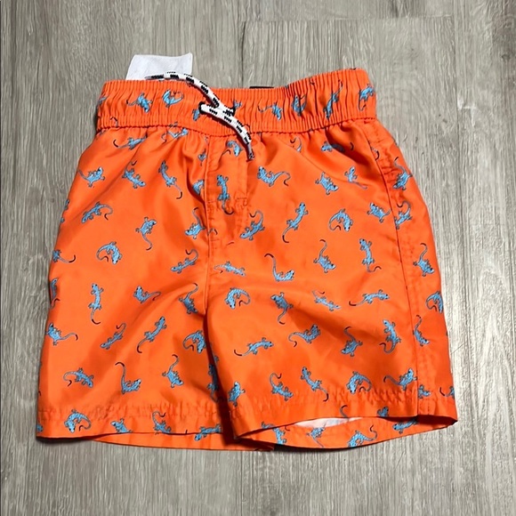 4/$20 George Orange Kids Swim Shorts with Blue Print 3T - Picture 1 of 1